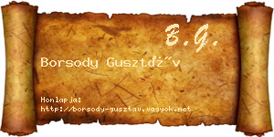 Borsody Gusztáv névjegykártya