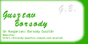 gusztav borsody business card